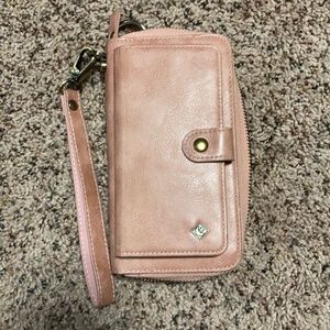 POLA large wallet pink sharp! Handle strap on back